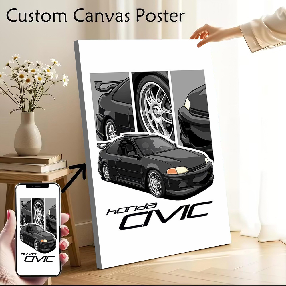 Japanese Fan - Japanese Car Civic Canvas Poster Customizable
