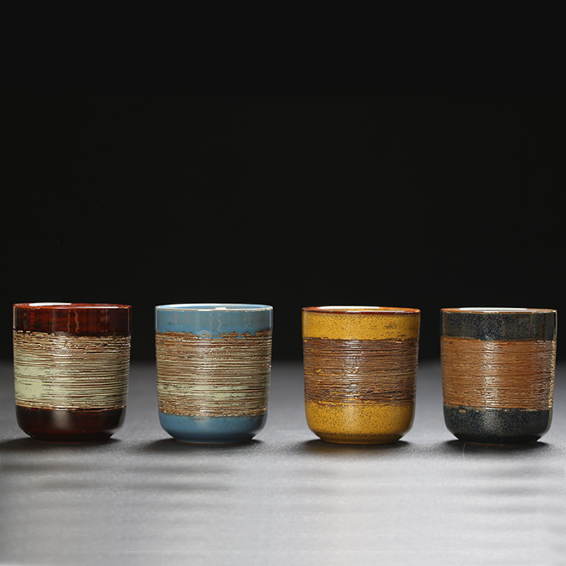 Japanese Pottery - Japanese Kiln Tea Cup Creative Brushed