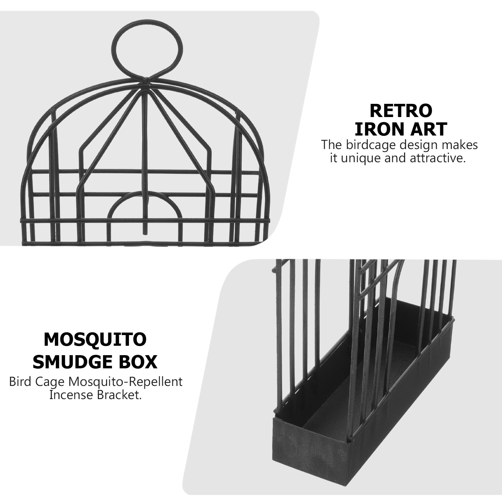 Black Retro Iron Birdcage Coil - огляд і ціна Incense Holder
