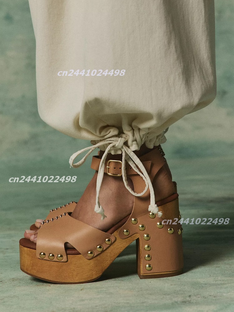 Women Chunky Block Wooden Heel - огляд і ціна Geta Wooden Sandal